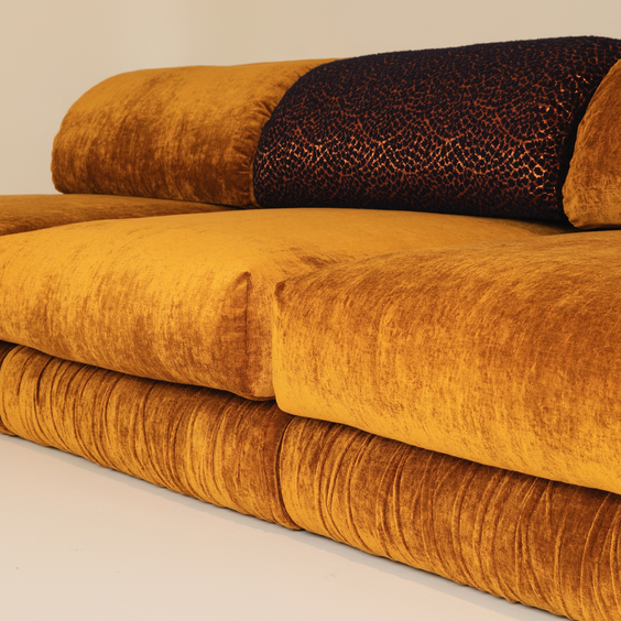 Sofa in Bespoke colour Topaz and Lulu by Romo | Sofa by Culture Cush&nbsp;