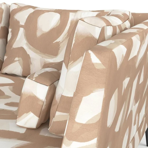 Photo of the fabric Abstraction Outdoor Brick swatch by Mokum. Use for Upholstery, Accessory. Style of Abstract, Print