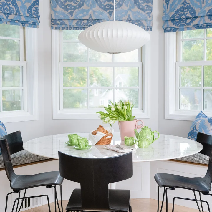 Squabs in Strata colour Charcoal by Mokum, cushions in Eternal by colours Aluminium and French Blue by Mokum | Photograph by JULIA D&rsquo;AGOSTINO