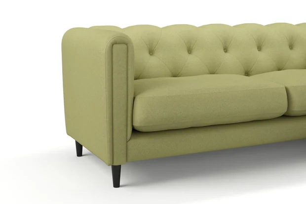 Photo of the fabric Braveheart Pistachio swatch by James Dunlop FibreGuard. Use for Upholstery, Accessory, Top of Bed. Style of Plain, Taffeta