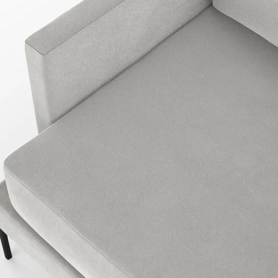 Photo of the fabric Velvelux Mouse swatch by Mokum FibreGuard. Use for Curtains, Upholstery, Accessory, Top of Bed. Style of Plain, Velvet