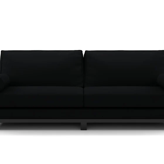 Photo of the fabric Supervio Onyx swatch by James Dunlop FibreGuard. Use for Upholstery, Accessory, Top of Bed. Style of Plain, Velvet