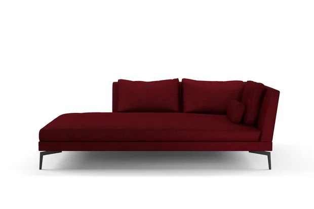 Photo of the fabric Tahiti Crimson swatch by Mokum FibreGuard. Use for Curtains, Upholstery, Accessory, Top of Bed. Style of Chenille, Plain