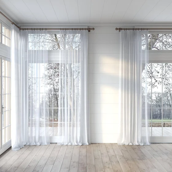 Photo of the fabric Seaview Sky swatch by James Dunlop. Use for Sheer Curtains. Style of Plain, Sheer
