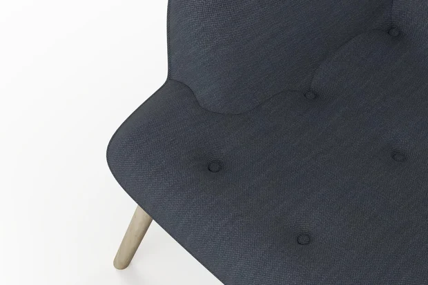 Photo of the fabric Grounded Ink swatch by James Dunlop. Use for Upholstery, Accessory. Style of Plain, Texture