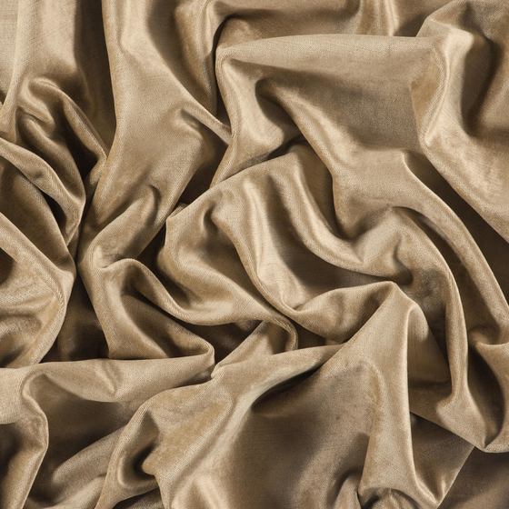 Photo of the fabric Monte Carlo Caramel swatch by Zepel. Use for Curtains, Upholstery, Accessory, Top of Bed. Style of Plain, Velvet