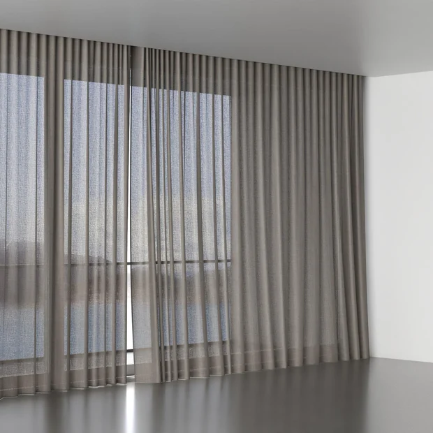 Photo of the fabric Uru Cement swatch by Mokum. Use for Sheer Curtains. Style of Plain, Sheer