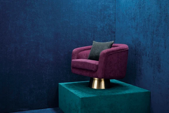 Photo of the fabric Crush III Easyclean K5286 62 in situ by Kirkby Design. Use for Curtains, Upholstery, Accessory. Style of Plain, Velvet