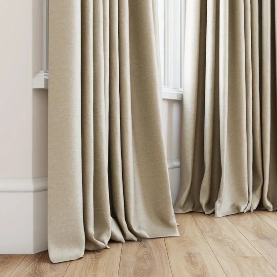 Photo of the fabric Banksia Linen swatch by James Dunlop. Use for Curtains, Accessory, Top of Bed. Style of Plain, Texture