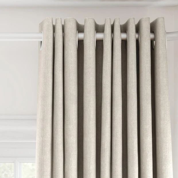 Photo of the fabric Effortless Crystal swatch by James Dunlop. Use for Curtains, Accessory. Style of Plain, Texture