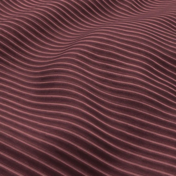 Photo of the fabric Embrace Porto swatch by Zepel FibreGuard. Use for Curtains, Upholstery, Accessory, Top of Bed. Style of Stripe, Velvet