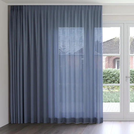 Photo of the fabric Envoy 2 Coast 320cm swatch by James Dunlop Essentials. Use for Curtains, Accessory, Top of Bed. Style of Plain, Texture