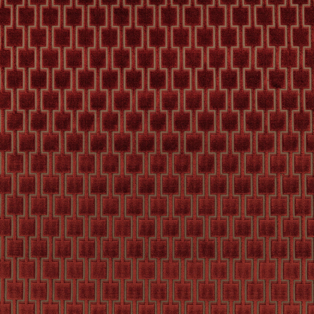 Photo of the fabric Bakerloo K5096 27 swatch by Kirkby Design. Use for Upholstery, Accessory. Style of Geometric, Velvet