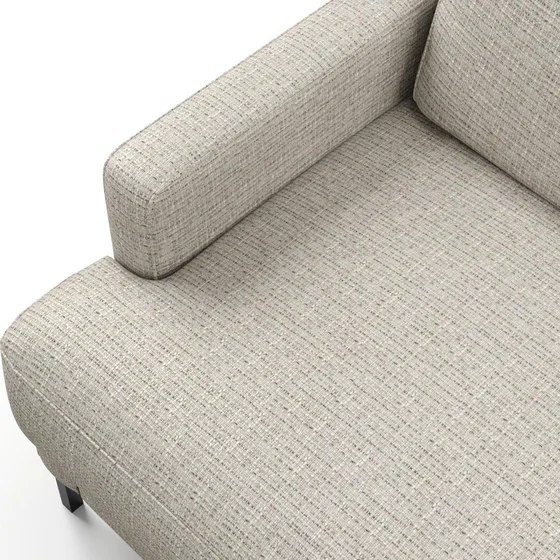 Photo of the fabric Gabrielle Dove Grey swatch by Mokum FibreGuard. Use for Upholstery, Accessory, Top of Bed. Style of Plain, Texture