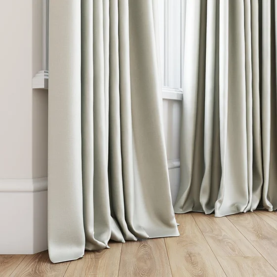 Photo of the fabric Stallion 2 Blackout Dew swatch by James Dunlop Essentials. Use for Curtains. Style of Plain, Texture