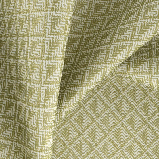 Photo of the fabric Surmount Lime swatch by Zepel FibreGuard Outdoor. Use for Upholstery, Accessory. Style of Geometric, Taffeta