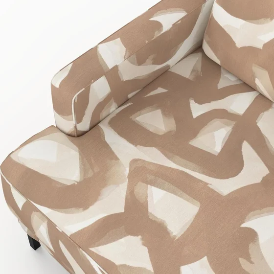 Photo of the fabric Abstraction Outdoor Brick swatch by Mokum. Use for Upholstery, Accessory. Style of Abstract, Print