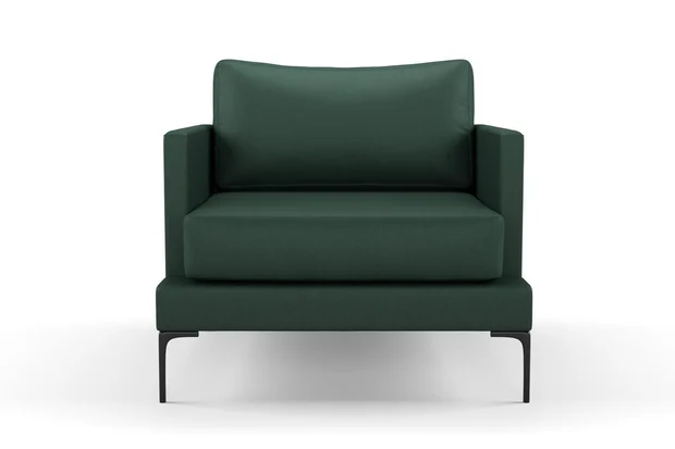 Photo of the fabric Como Juniper swatch by Mokum. Use for Upholstery, Accessory. Style of Plain, Texture