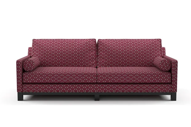 Photo of the fabric Tapa Fuchsia swatch by James Dunlop. Use for Upholstery, Accessory. Style of Geometric