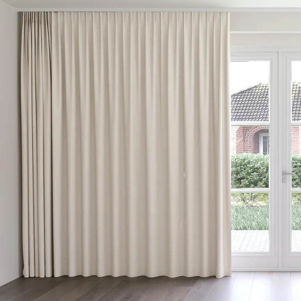 Photo of the fabric Oakley FR Linen swatch by James Dunlop. Use for Curtains. Style of Plain, Texture