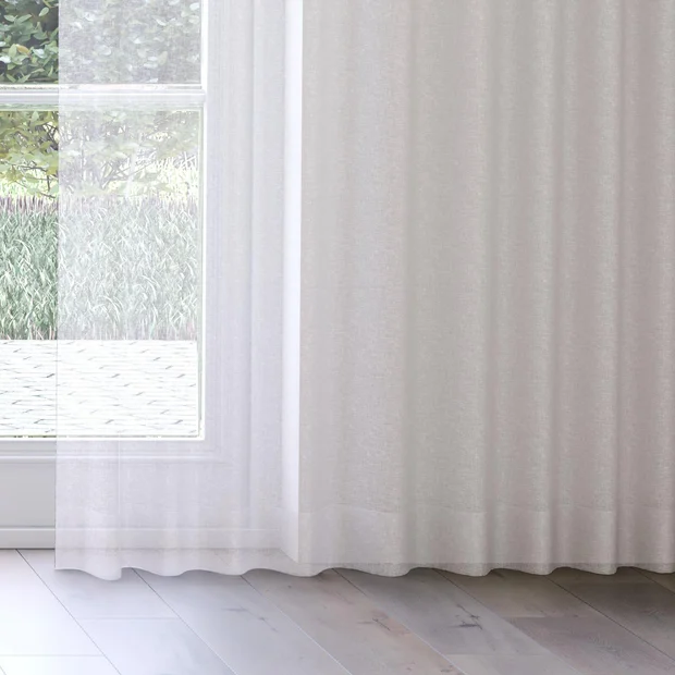 Photo of the fabric Seaview Linen swatch by James Dunlop. Use for Sheer Curtains. Style of Plain, Sheer