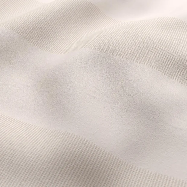 Photo of the fabric Borneo Uncoated Blush swatch by James Dunlop. Use for Curtains, Accessory, Top of Bed. Style of Stripe