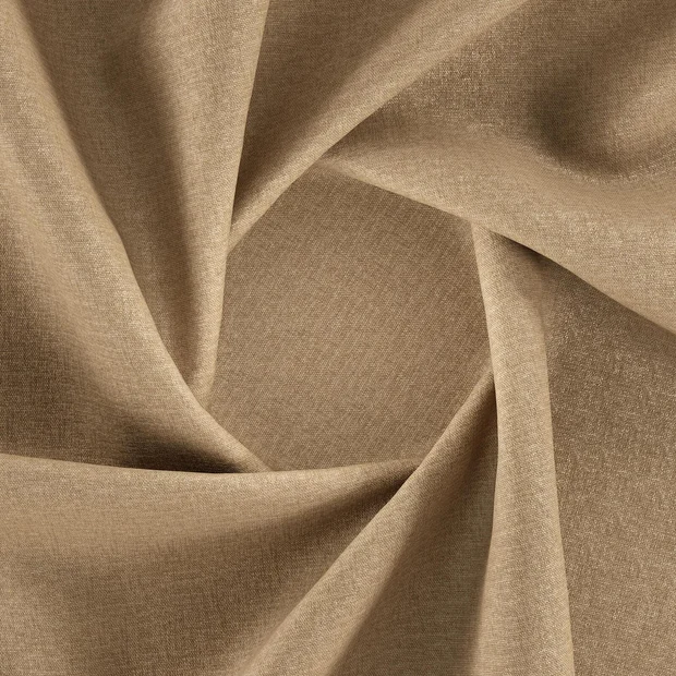 Photo of the fabric Amigo Taupe swatch by Zepel. Use for Curtains, Upholstery, Accessory, Top of Bed. Style of Chenille, Plain