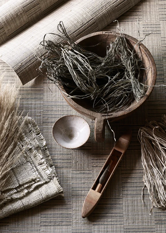 Photo of the fabric Basketweave Wp Mw135 02 in situ by Mark Alexander. Use for Wall Covering
