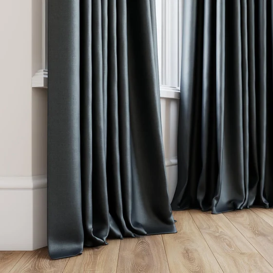 Photo of the fabric Stallion 2 Blackout Forged swatch by James Dunlop Essentials. Use for Curtains. Style of Plain, Texture
