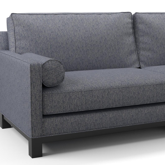 Photo of the fabric Omni Marine swatch by James Dunlop FibreGuard. Use for Upholstery, Accessory, Top of Bed. Style of Plain, Texture