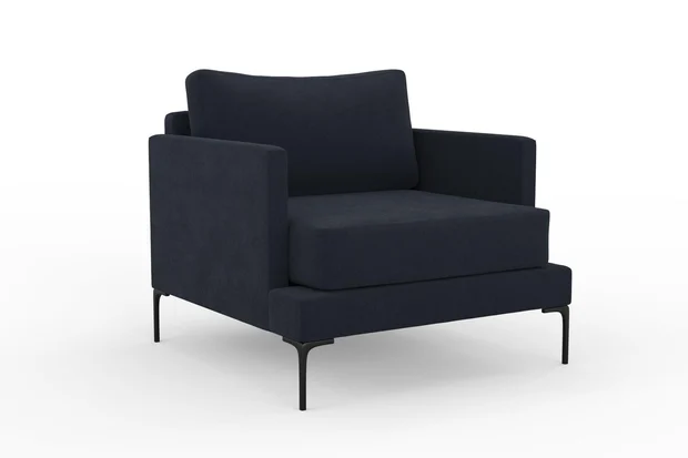 Photo of the fabric Alpaca Velvet Midnight swatch by Mokum. Use for Upholstery, Accessory. Style of Plain, Velvet