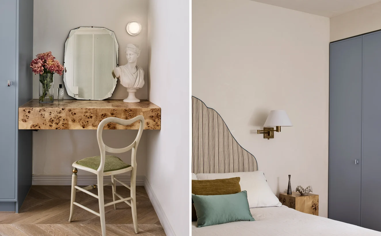 Throw cushions front to back: Brooks colour CO 488 05 by Casamance Maison & Ehbirra colour 18014 by Designs of the Time | Photographs by Tom Blachford