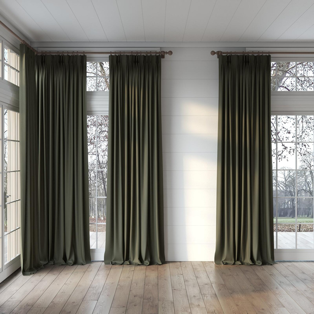Photo of the fabric Satori Stonewash Moss swatch by Mokum. Use for Curtains, Upholstery Light Duty, Accessory, Top of Bed. Style of Plain, Texture