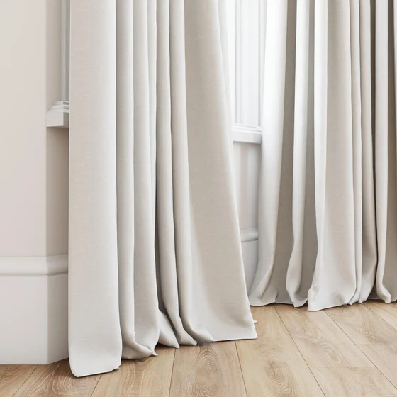 Photo of the fabric Maharaja II Ivory swatch by James Dunlop Essentials. Use for Curtains, Upholstery Light Duty, Accessory, Top of Bed. Style of Plain, Texture