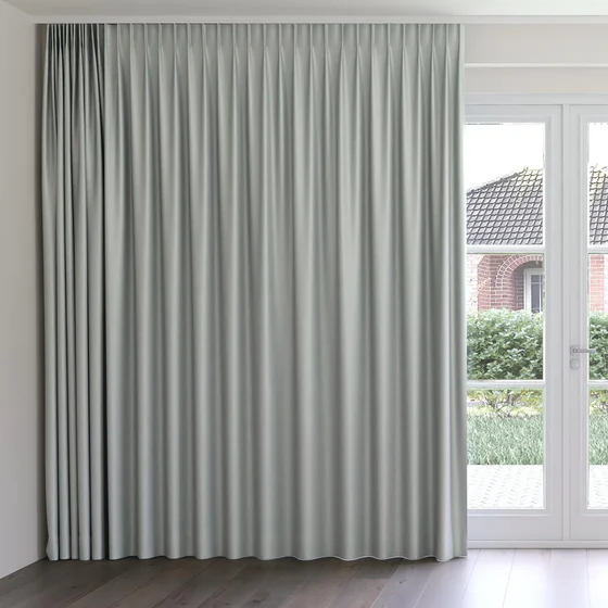 Photo of the fabric Stallion 2 Blackout Pumice swatch by James Dunlop Essentials. Use for Curtains. Style of Plain, Texture