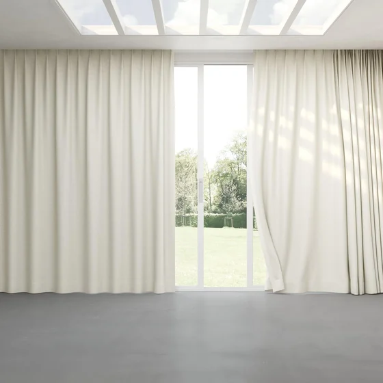 Photo of the fabric Bora Bora Shell swatch by Mokum FibreGuard. Use for Curtains, Upholstery, Accessory. Style of Plain, Texture
