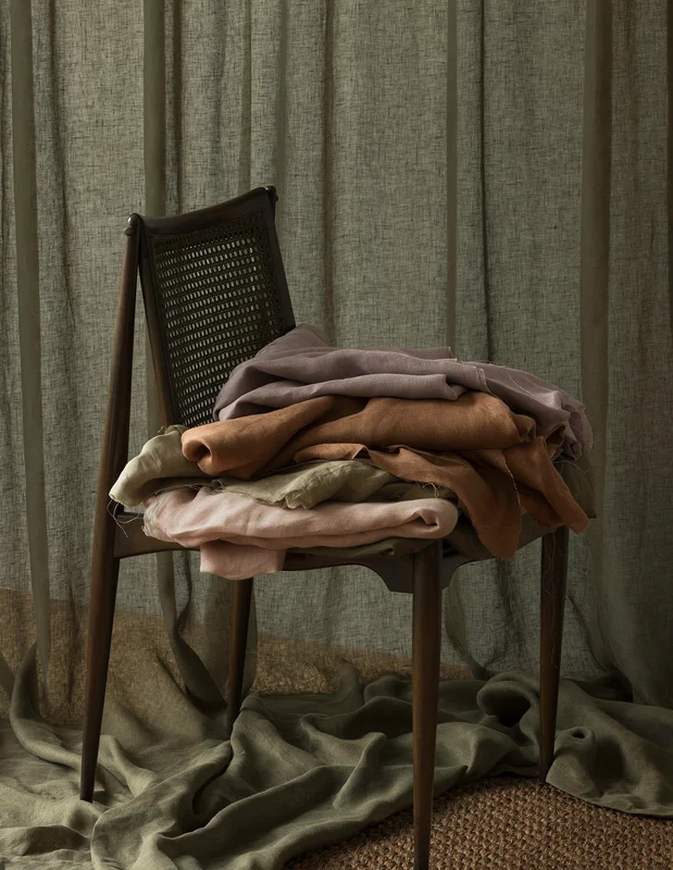 Photo of the fabric Kanji Dove Grey in situ by James Dunlop. Use for Sheer Curtains. Style of Plain, Sheer