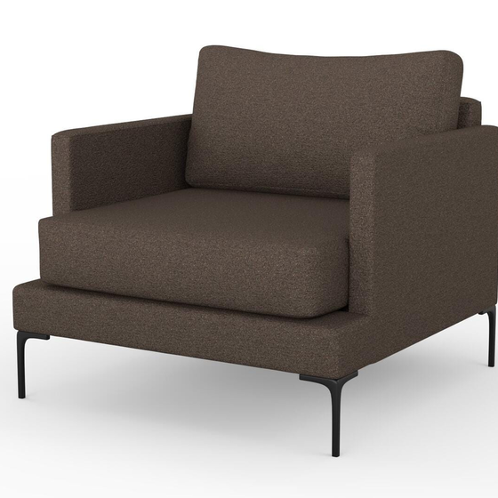 Photo of the fabric Grain Brownie swatch by Mokum. Use for Upholstery, Accessory, Top of Bed. Style of Plain, Texture