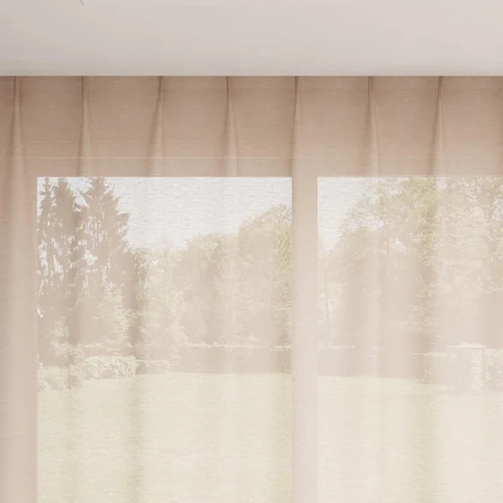 Photo of the fabric Gouache Nude swatch by Mokum. Use for Curtains, Accessory. Style of Plain, Taffeta