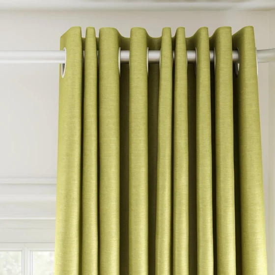Photo of the fabric Provence Apple swatch by James Dunlop Essentials. Use for Curtains, Upholstery, Accessory, Top of Bed. Style of Plain, Texture