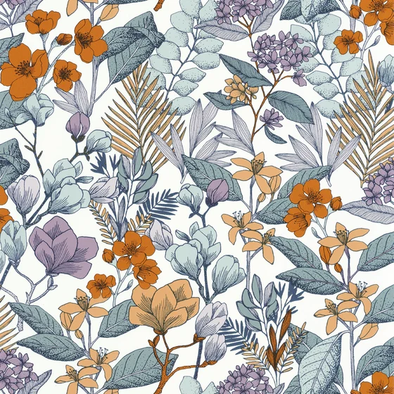 Photo of the fabric May Wallpaper 10185 50 60 swatch by James Dunlop. Use for Wall Covering. Style of Floral And Botannical