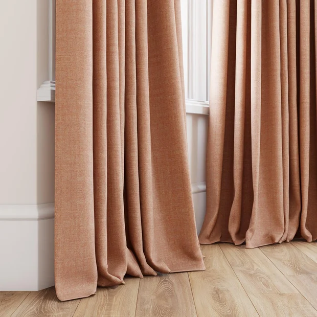 Photo of the fabric Chatham Sunset swatch by James Dunlop Essentials. Use for Curtains. Style of Plain, Texture