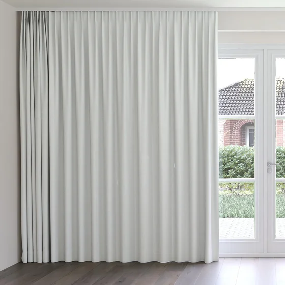 Photo of the fabric Borneo Uncoated Duckegg swatch by James Dunlop. Use for Curtains, Accessory, Top of Bed. Style of Stripe