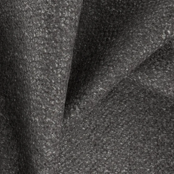 Photo of the fabric Plush Charcoal swatch by Zepel FibreGuard. Use for Upholstery, Accessory, Top of Bed. Style of Chenille, Plain