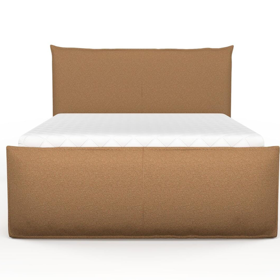 Photo of the fabric Grain Rust swatch by Mokum. Use for Upholstery, Accessory, Top of Bed. Style of Plain, Texture