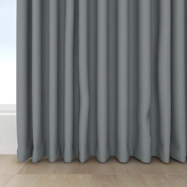 Photo of the fabric Infinite French Blue swatch by Mokum. Use for Curtains, Upholstery, Accessory, Top of Bed. Style of Plain, Texture