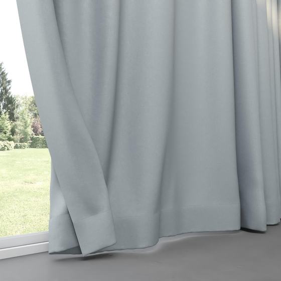 Photo of the fabric Satori Stonewash Copenhagen swatch by Mokum. Use for Curtains, Upholstery Light Duty, Accessory, Top of Bed. Style of Plain, Texture