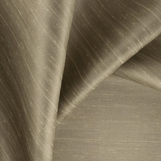 Photo of the fabric Silky Oyster swatch by Zepel. Use for Curtains, Accessory, Top of Bed. Style of Plain, Texture