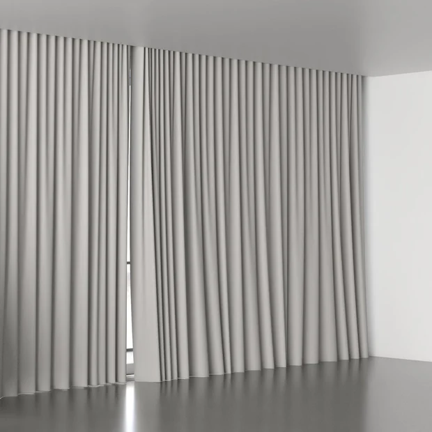 Photo of the fabric Quantum FR Ash swatch by Linings. Use for Curtains. Style of Dim Out