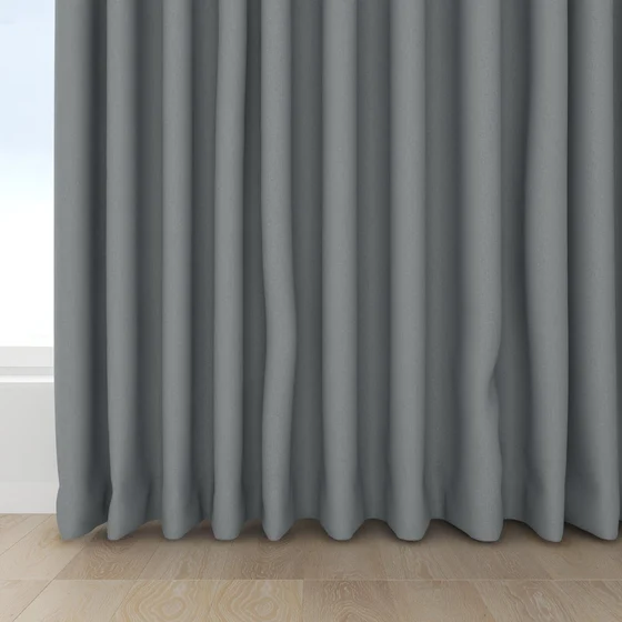 Photo of the fabric Infinite French Blue swatch by Mokum. Use for Curtains, Upholstery, Accessory, Top of Bed. Style of Plain, Texture